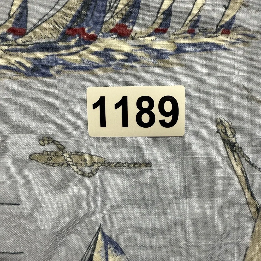 Wolverine Shirt Mens‎ Large Blue Sailing Boat Print Short Sleeve Button Up